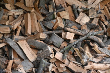 Lager mit Brennholz