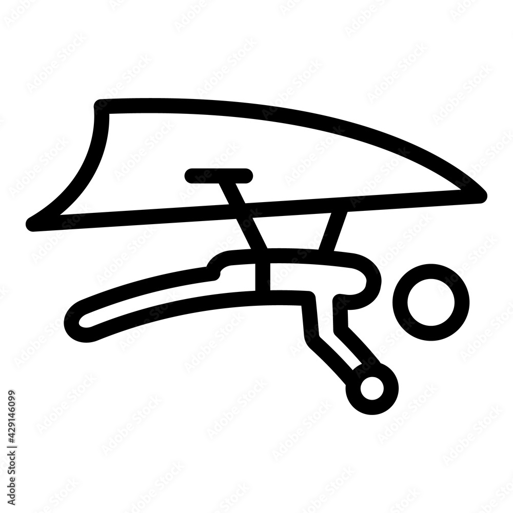 Poster man hang gliding icon. outline man hang gliding vector icon for web design isolated on white backgro