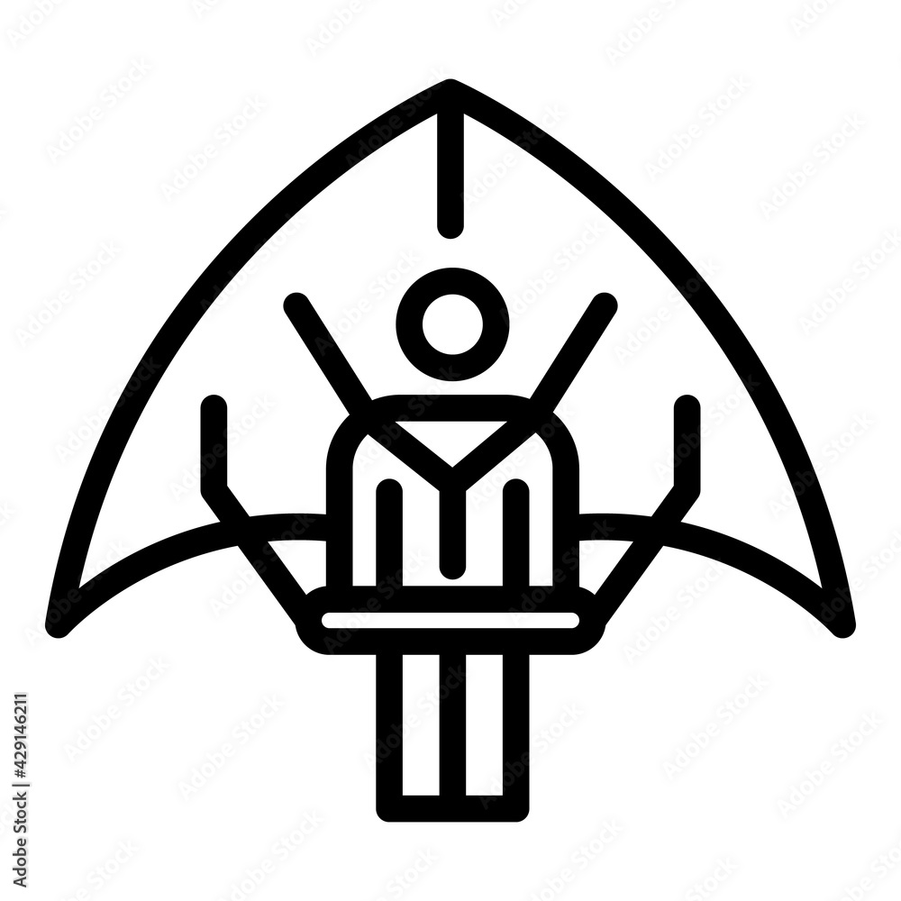 Poster pilot hang glider icon. outline pilot hang glider vector icon for web design isolated on white backg