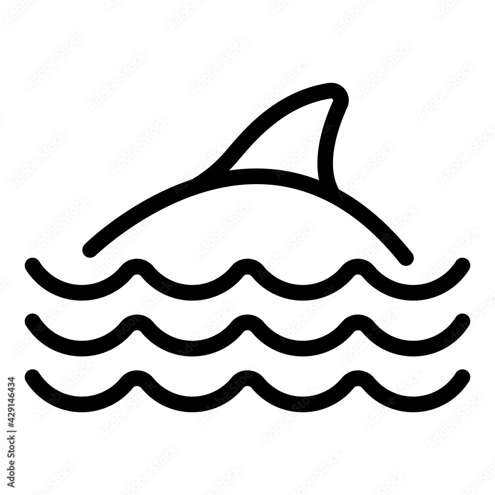 Poster wave dolphin icon. outline wave dolphin vector icon for web design isolated on white background