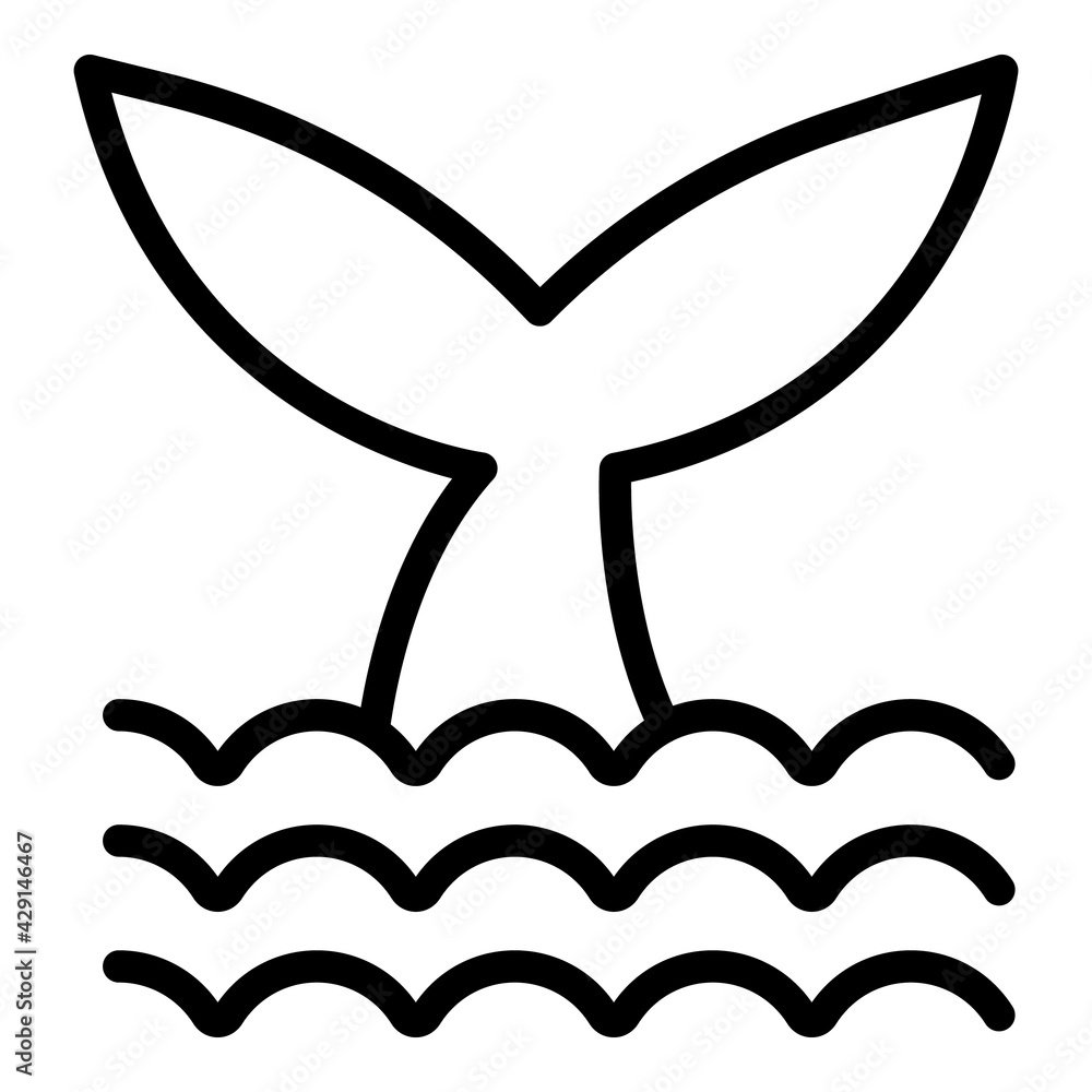 Poster dolphin tail icon. outline dolphin tail vector icon for web design isolated on white background