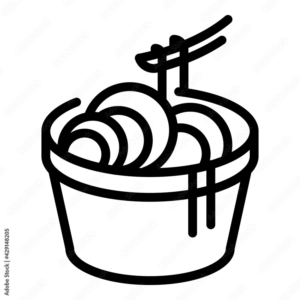 Poster noodles box icon. outline noodles box vector icon for web design isolated on white background