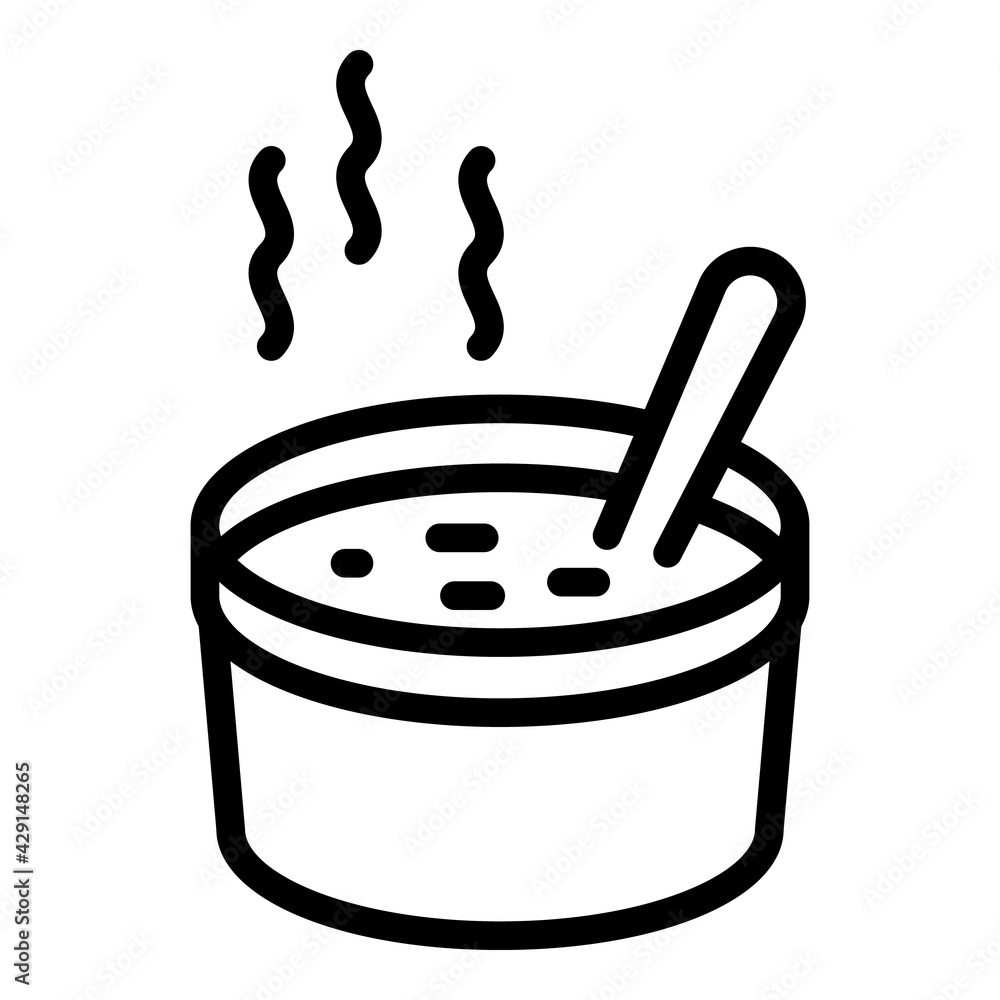 Poster soup box icon. outline soup box vector icon for web design isolated on white background