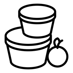 Lunch container icon. Outline Lunch container vector icon for web design isolated on white background
