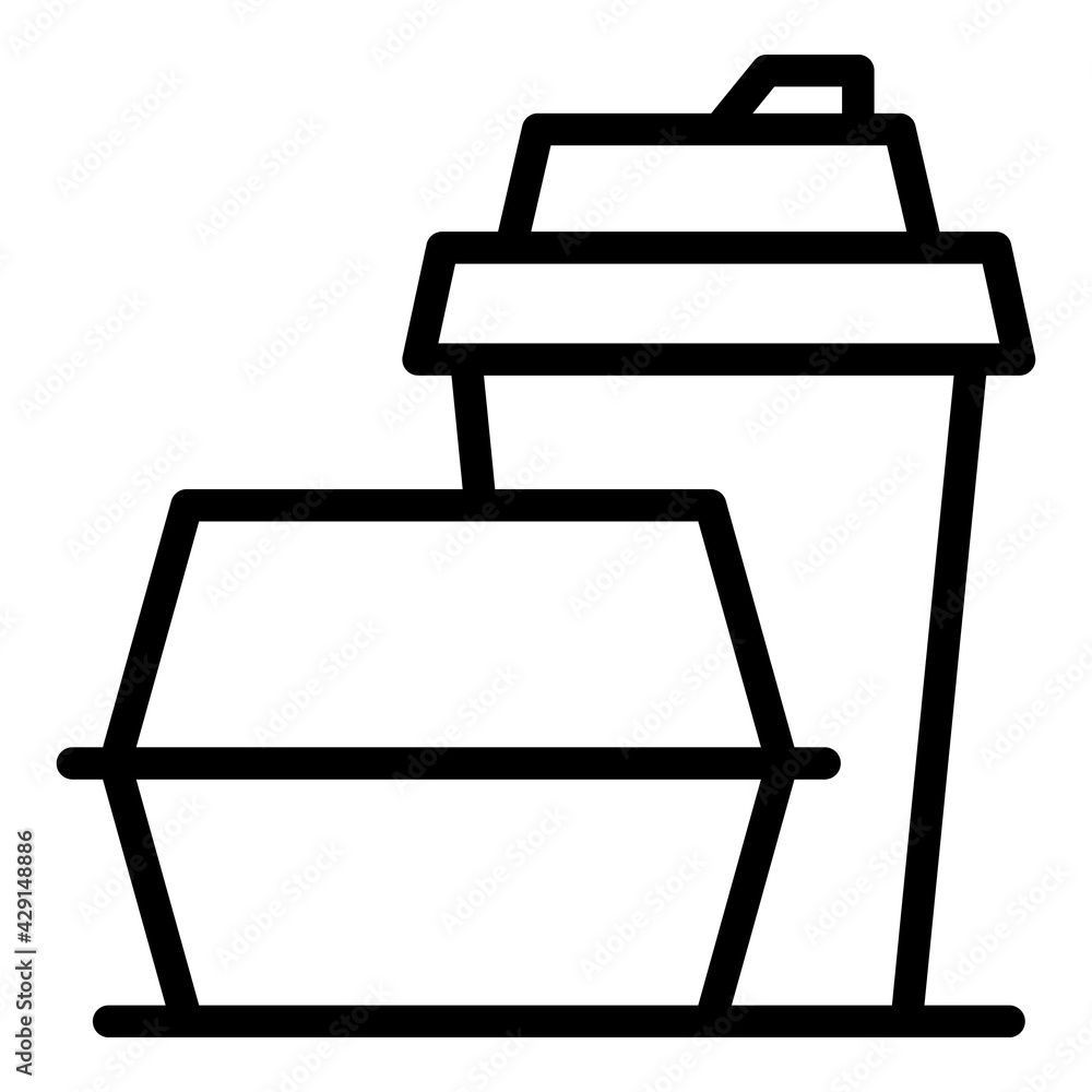 Poster lunch to go icon. outline lunch to go vector icon for web design isolated on white background