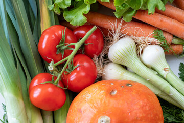 close up of seasonal vegetables