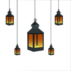illustration of a lantern Ramadan and Eid Mubarak for Festival Celebrating and Abstract Background