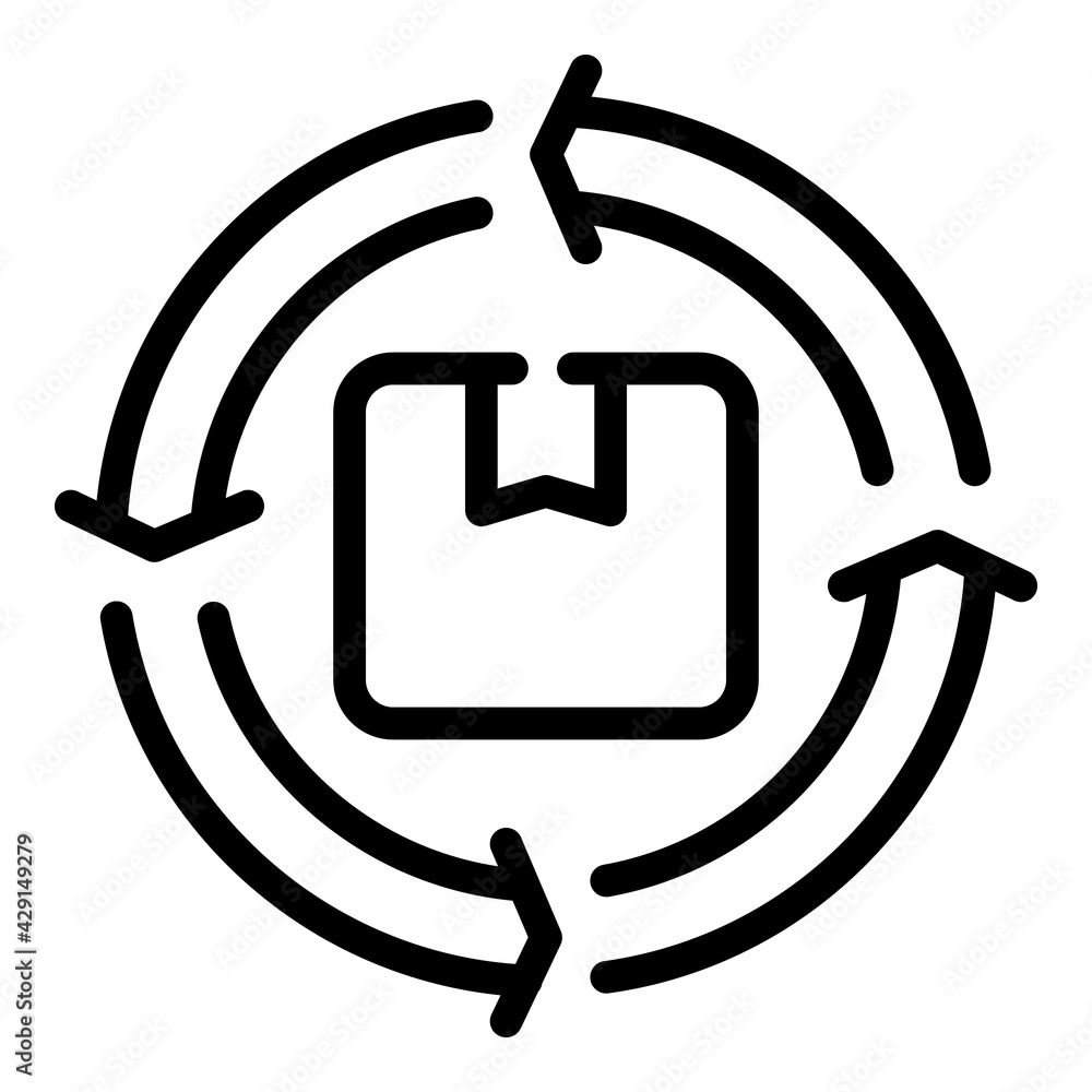Poster return parcel icon. outline return parcel vector icon for web design isolated on white background