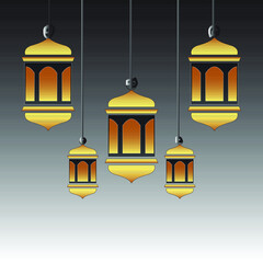 illustration of a lantern Ramadan and Eid Mubarak for festival celebrating and Abstract Background