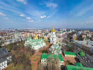 Saint Sophia's Cathedral, Kyiv. View from drone