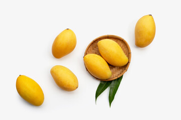 Tropical fruit, Mango on white