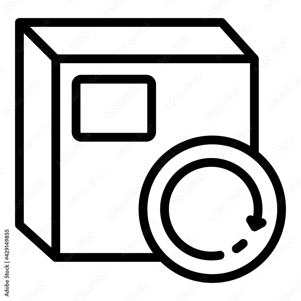 Poster replace parcel icon. outline replace parcel vector icon for web design isolated on white background