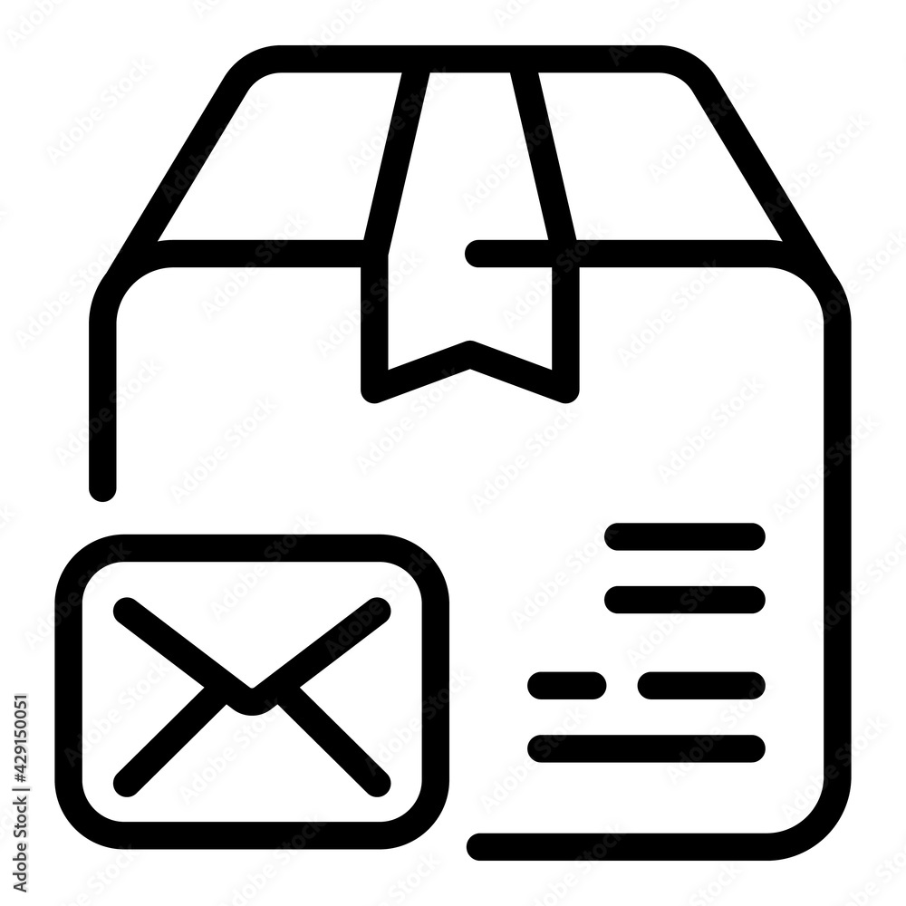 Poster envelope parcel icon. outline envelope parcel vector icon for web design isolated on white backgroun