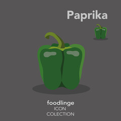 Colorful vegetable icon of illustrated green bell pepper.