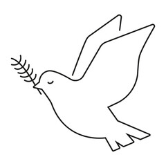 Dove of peace. Isolated vector art.
