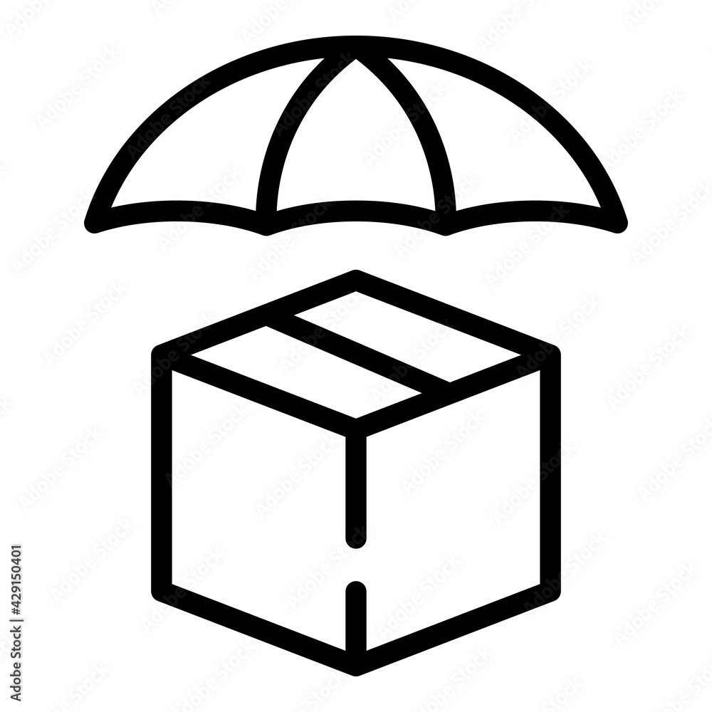 Poster protected cargo box icon. outline protected cargo box vector icon for web design isolated on white b
