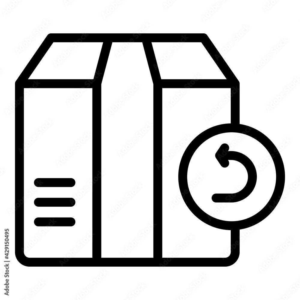 Poster return cargo box icon. outline return cargo box vector icon for web design isolated on white backgro