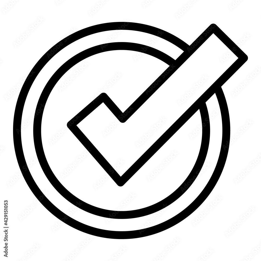 Poster check mark icon. outline check mark vector icon for web design isolated on white background