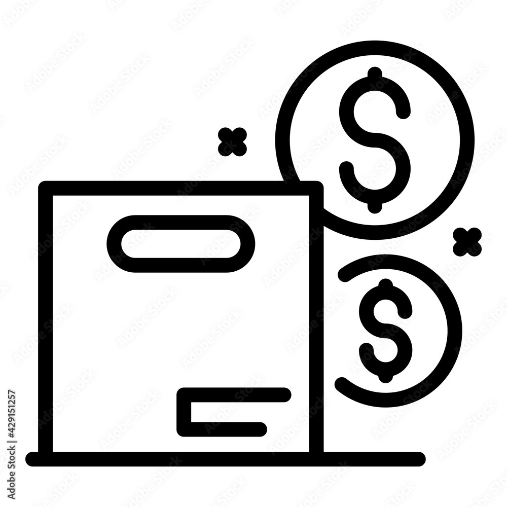 Poster shopping delivery icon. outline shopping delivery vector icon for web design isolated on white backg