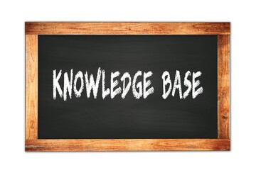 KNOWLEDGE  BASE text written on wooden frame school blackboard.
