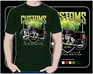 track mountain classic motorcycle, vector motorcycles illustration design