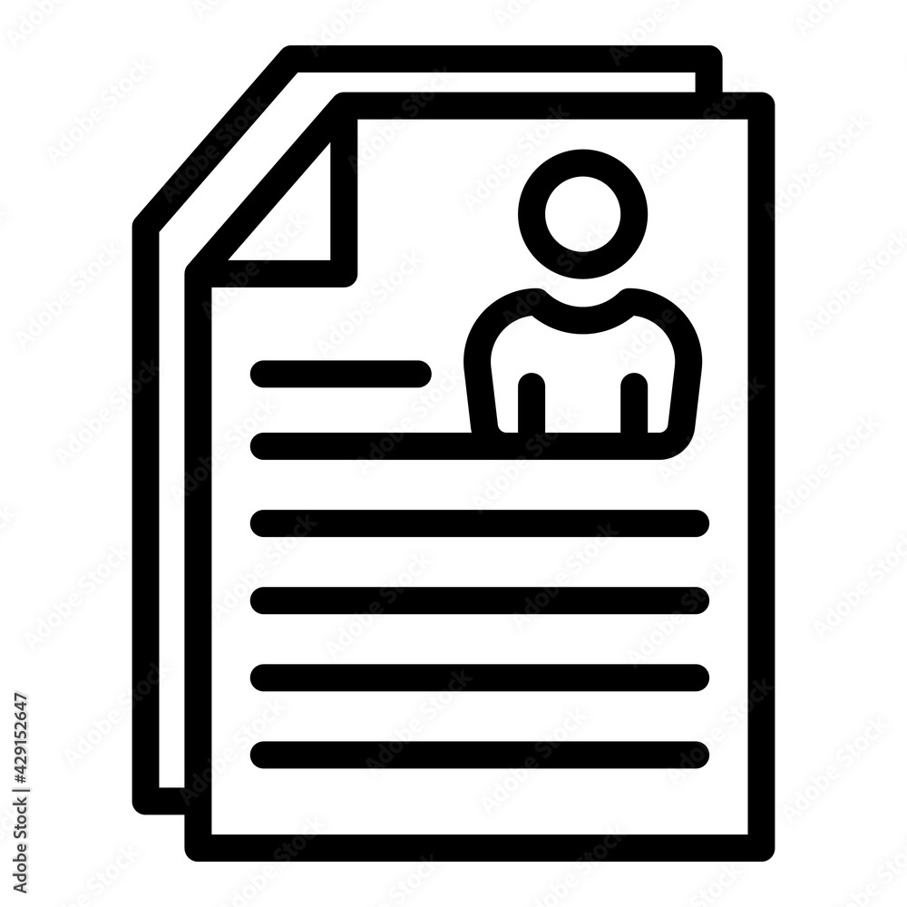 Poster student data icon. outline student data vector icon for web design isolated on white background