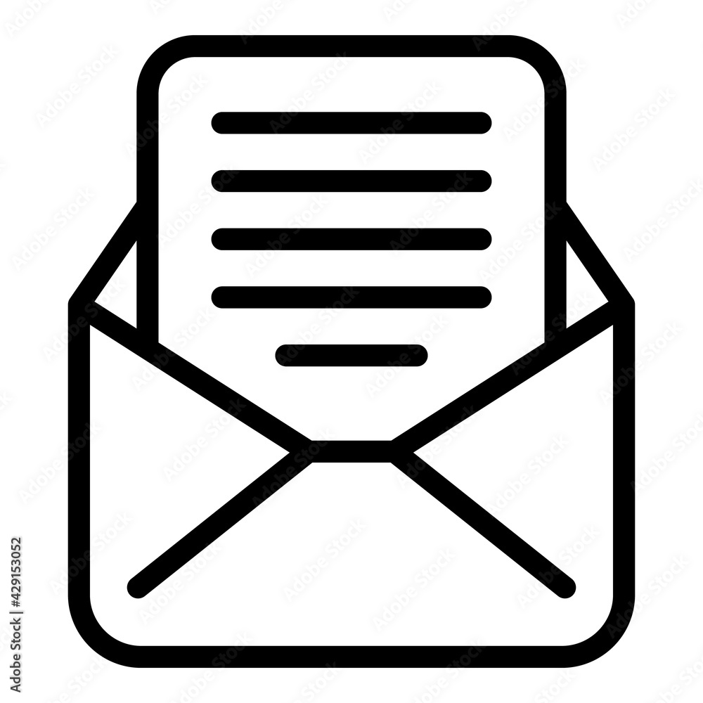 Aufkleber school envelope icon. outline school envelope vector icon for web design isolated on white backgroun