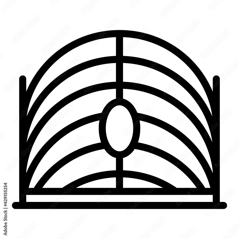 Poster home automatic gate icon. outline home automatic gate vector icon for web design isolated on white b