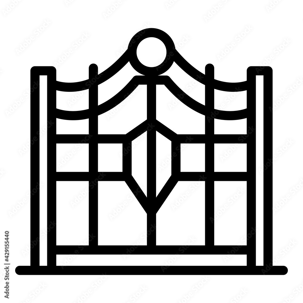 Poster gate control icon. outline gate control vector icon for web design isolated on white background