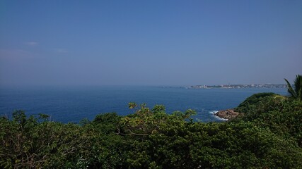 view of the sea from land
