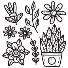hand drawn cartoon doodle flower design