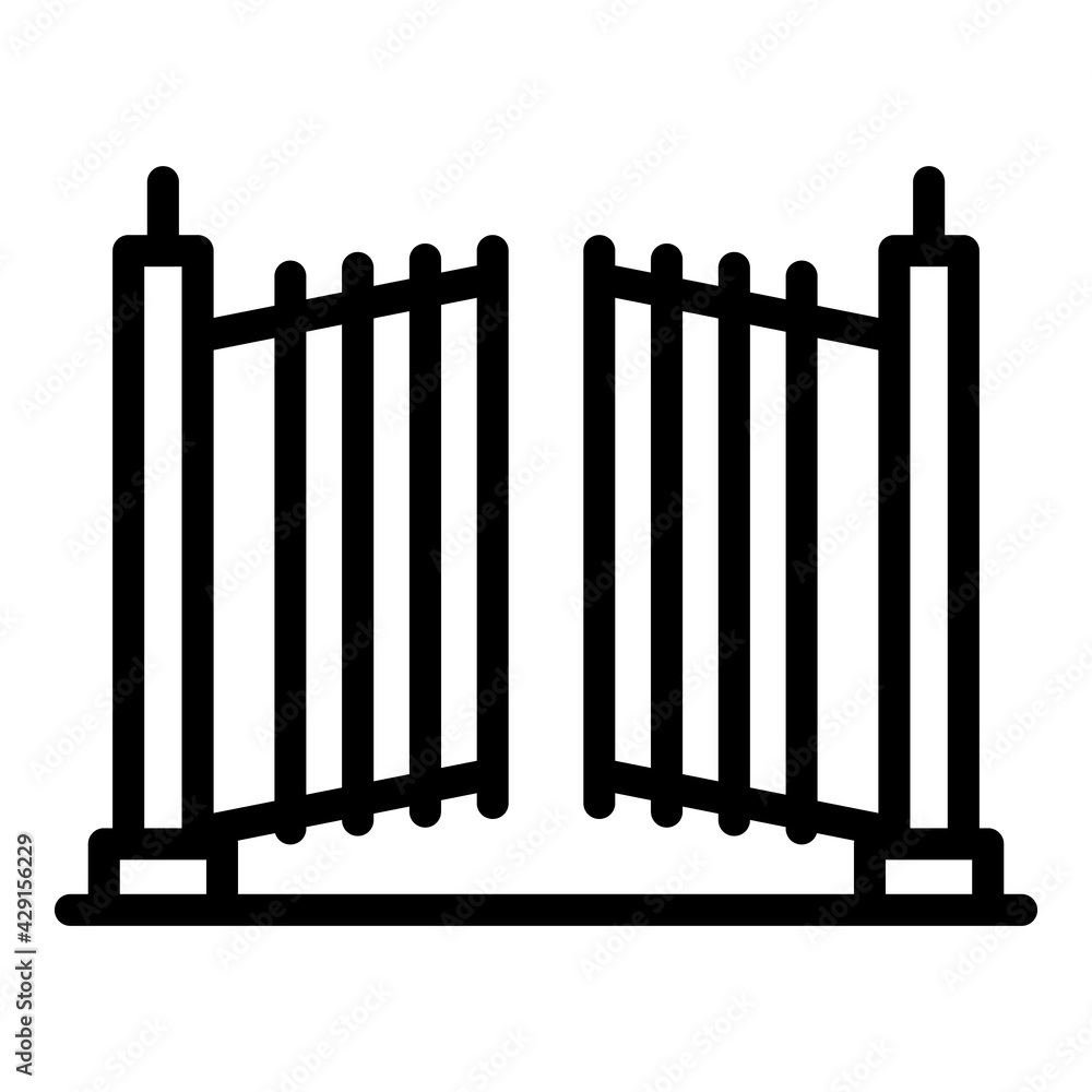 Poster automatic garden gate icon. outline automatic garden gate vector icon for web design isolated on whi