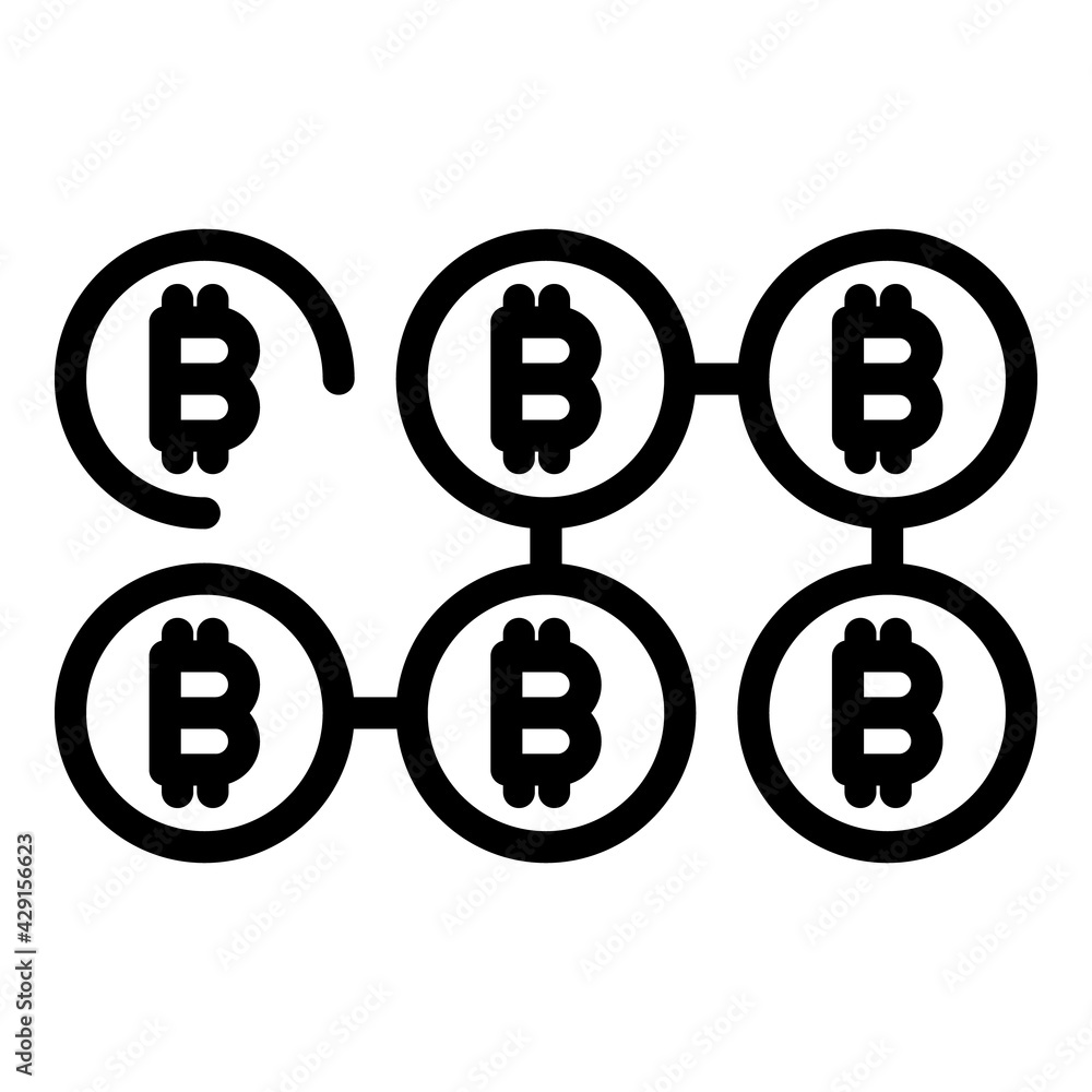 Poster blockchain crypto icon. outline blockchain crypto vector icon for web design isolated on white backg