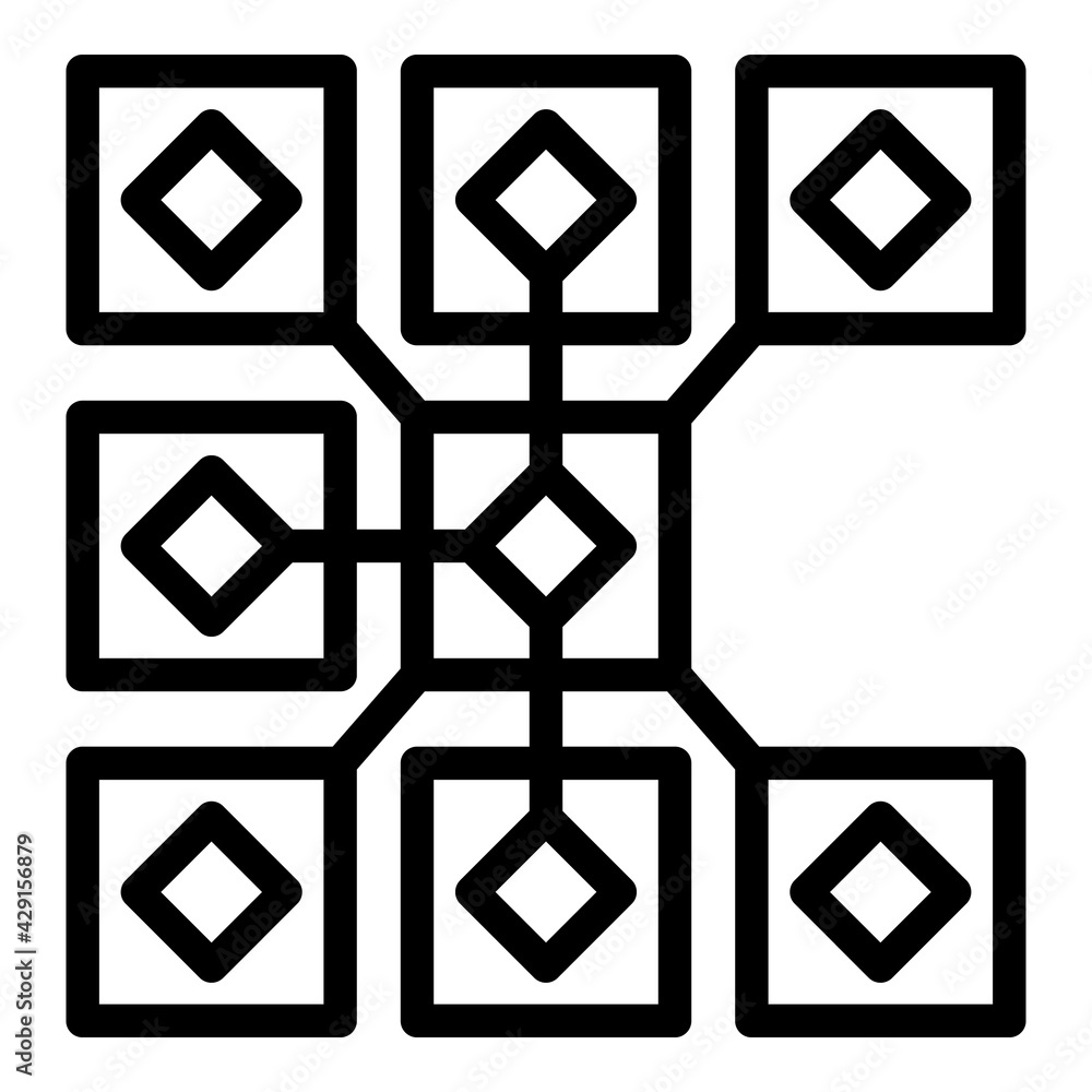 Poster virtual blockchain icon. outline virtual blockchain vector icon for web design isolated on white bac