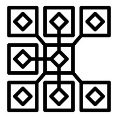 Virtual blockchain icon. Outline Virtual blockchain vector icon for web design isolated on white background
