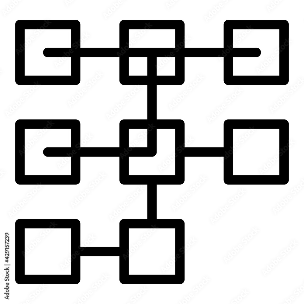 Poster blockchain structure icon. outline blockchain structure vector icon for web design isolated on white