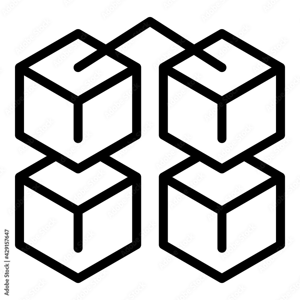Poster block chain investment icon. outline block chain investment vector icon for web design isolated on w