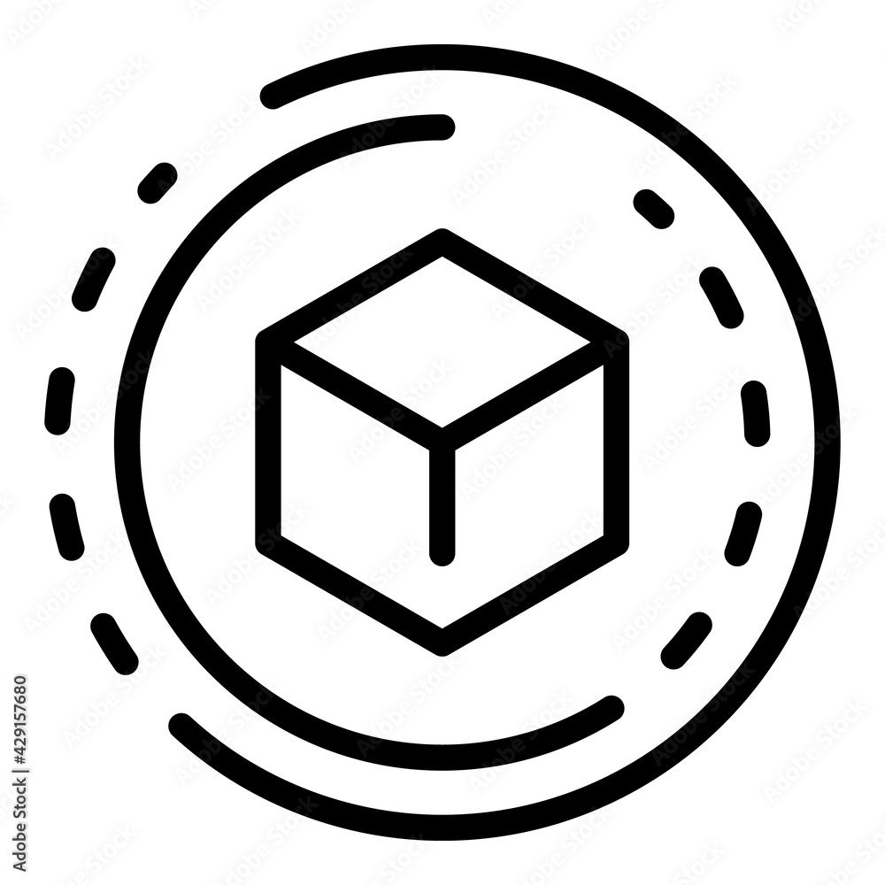 Poster blockchain future icon. outline blockchain future vector icon for web design isolated on white backg