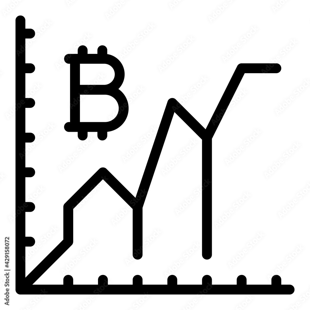 Poster digital bitcoin icon. outline digital bitcoin vector icon for web design isolated on white backgroun