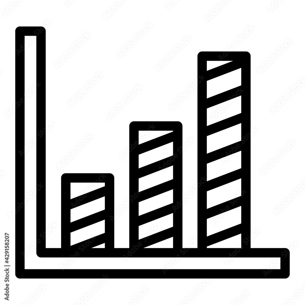 Poster bitcoin bar chart icon. outline bitcoin bar chart vector icon for web design isolated on white backg