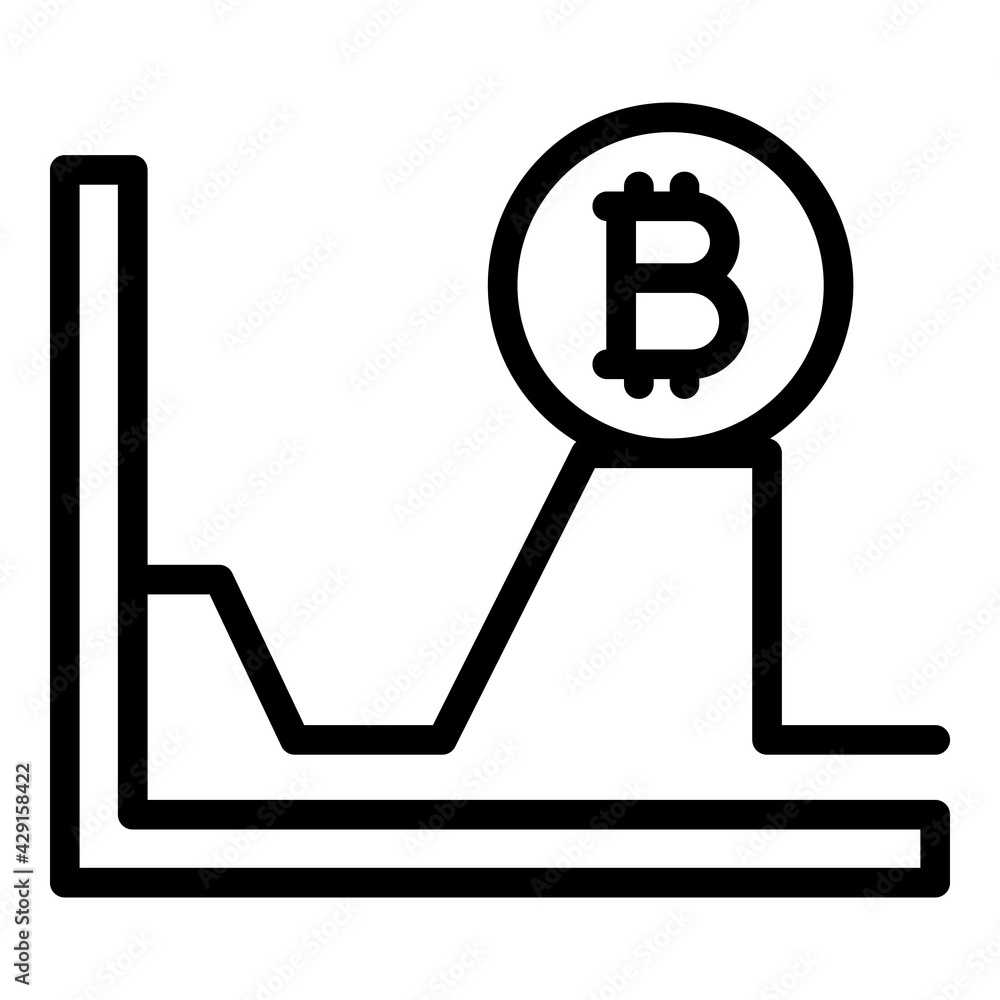 Poster bitcoin evolution icon. outline bitcoin evolution vector icon for web design isolated on white backg