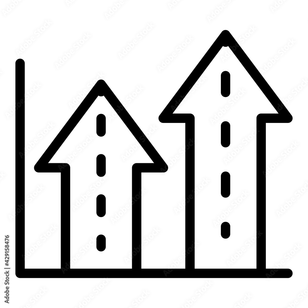 Poster growing bitcoin icon. outline growing bitcoin vector icon for web design isolated on white backgroun