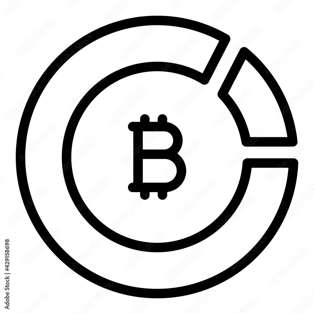 Poster bitcoin crypto icon. outline bitcoin crypto vector icon for web design isolated on white background