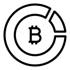 Bitcoin crypto icon. Outline Bitcoin crypto vector icon for web design isolated on white background