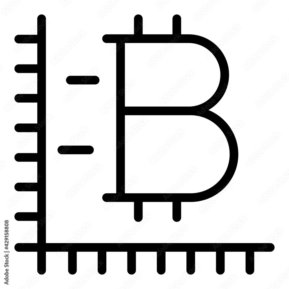 Poster monitoring bitcoin icon. outline monitoring bitcoin vector icon for web design isolated on white bac
