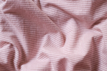 Canvas texture background of cotton  natural fabric cloth in pastel rose pink with lines for design backdrop