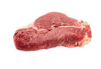 Fresh raw  steaks isolated on white background.................