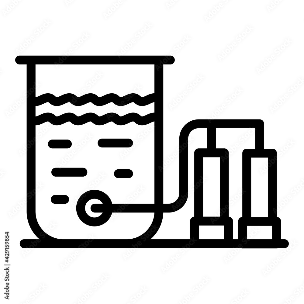 Poster liquid filter system icon. outline liquid filter system vector icon for web design isolated on white