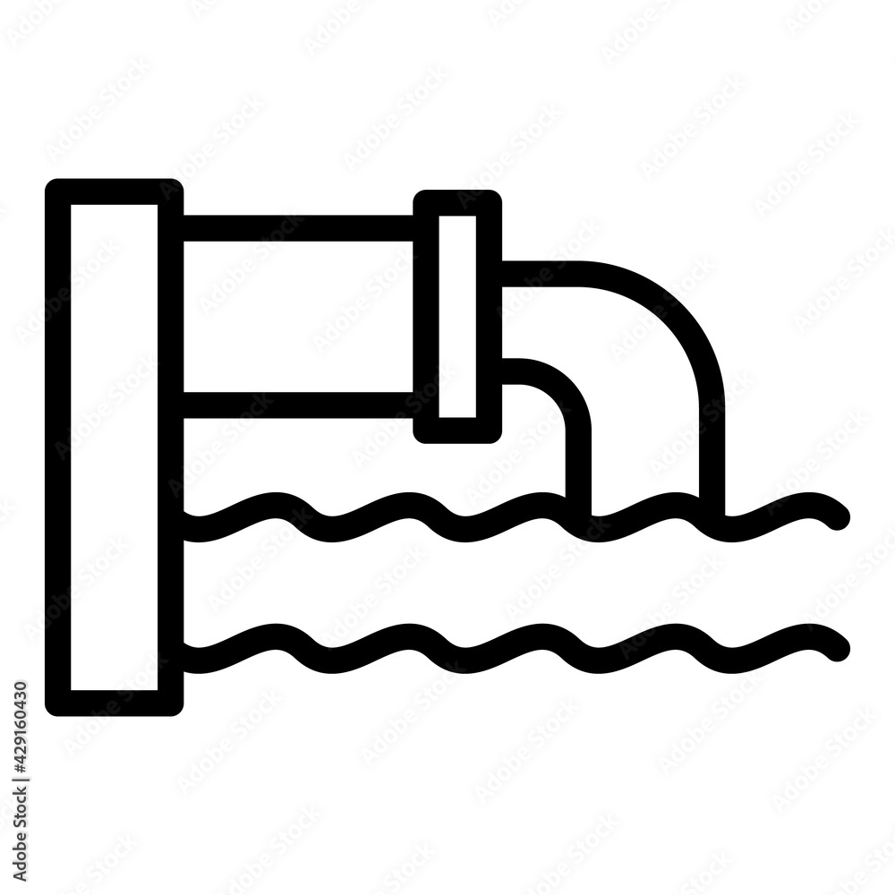 Poster sewage pipe icon. outline sewage pipe vector icon for web design isolated on white background