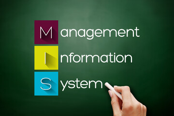 MIS - Management Information System acronym, business concept background on blackboard © dizain